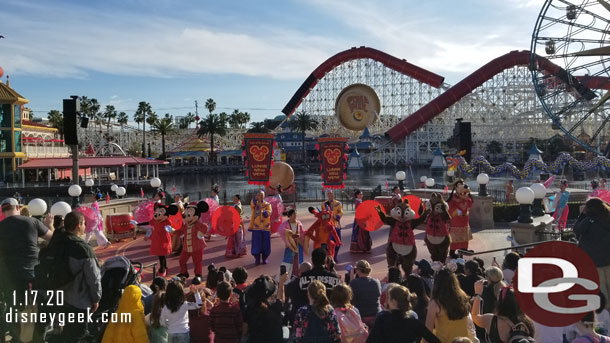 Mickey Mouse, Minnie Mouse, Chip & Dale plus Goofy are part of the procession.