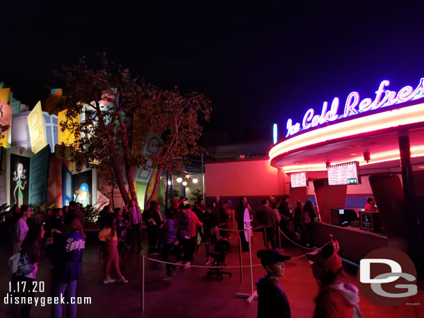 A healthy line at the Hollywood Lounge this evening.