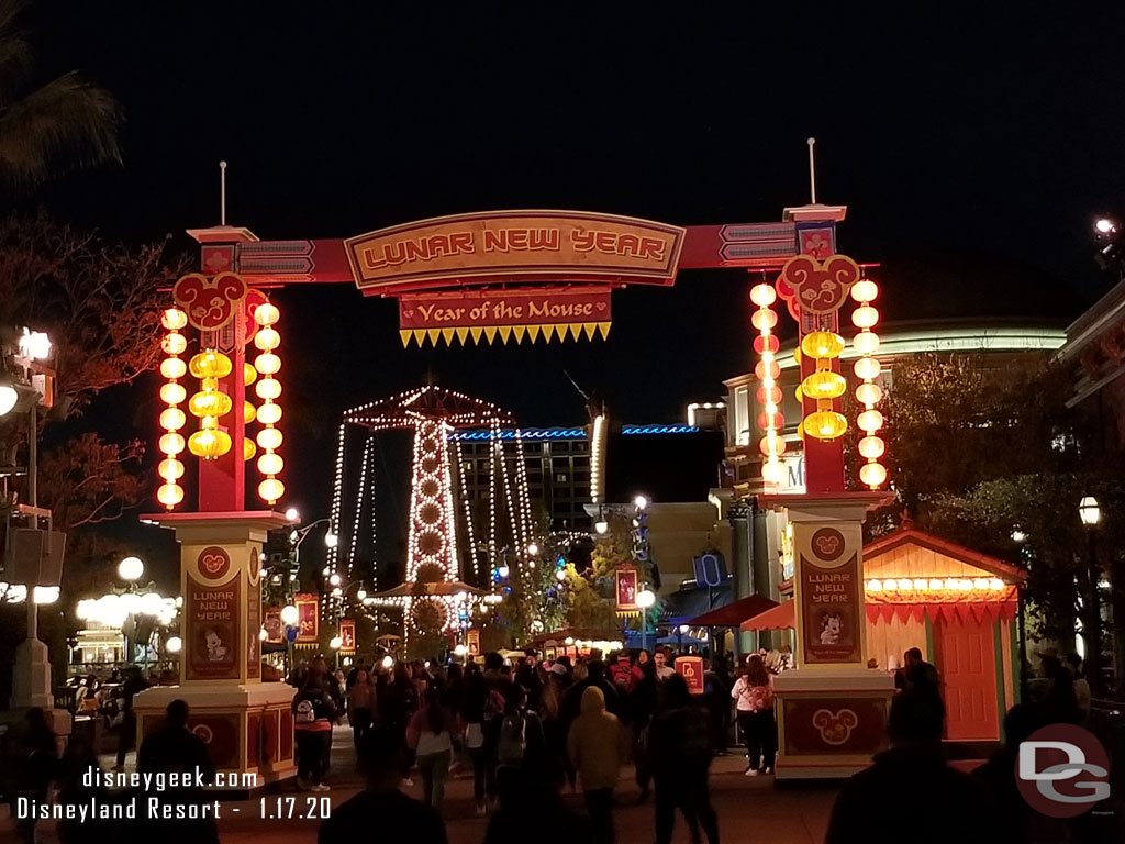 Walking through the Lunar New Year area at night.