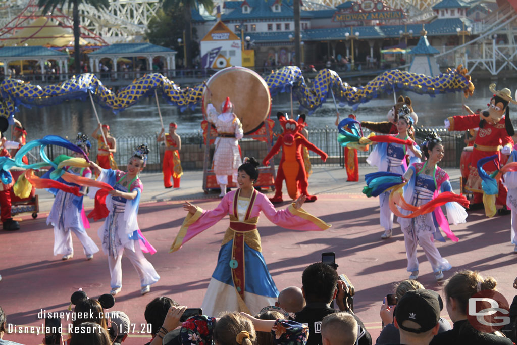 Mulan during the Ribbon Dance segment