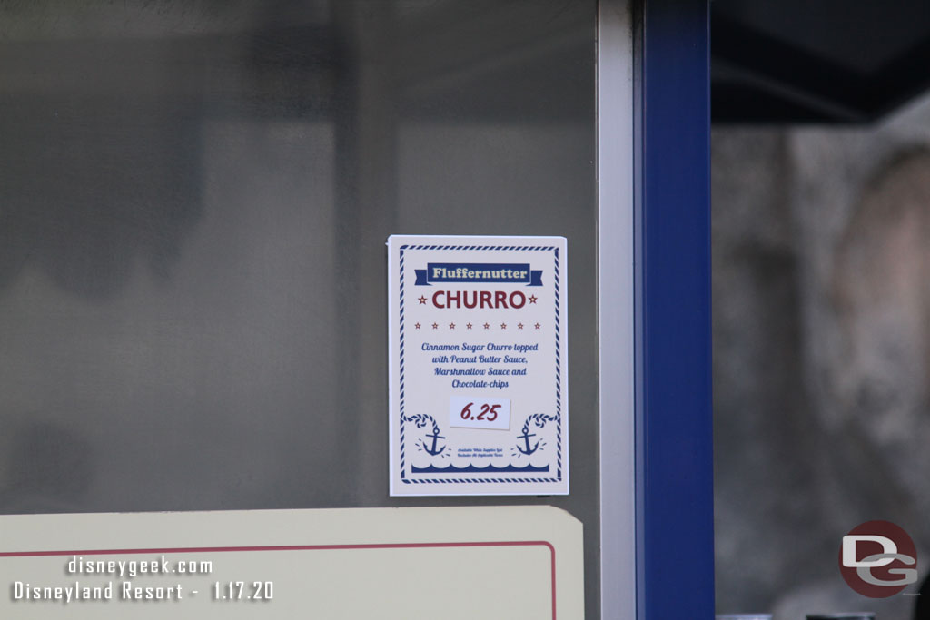 There was a long line at the cart on Buena Vista Street as you enter Grizzly Peak Airfield.  Guessing guests were in line for this churro.. I saw nothing else for sale.