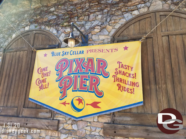 The Blue Sky Cellar is still featuring Pixar Pier..  why no Avengers Campus?