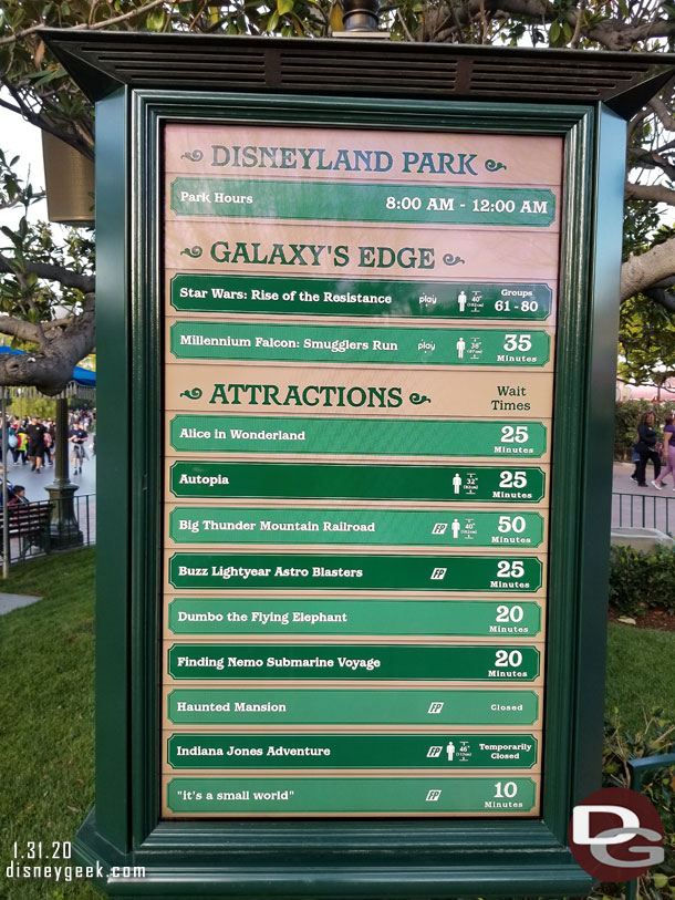 Disneyland wait times at 4:46pm