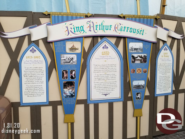 The walls feature some history of the Carousel.