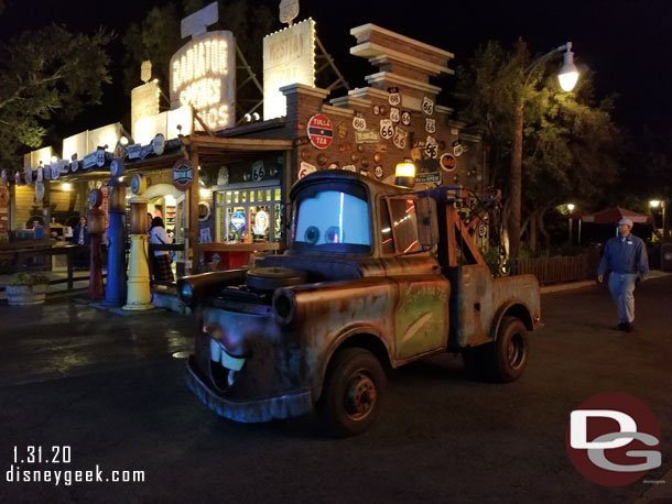 Mater on his way to the Cozy Cone