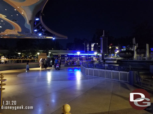 All quiet at the Tomorrowland Terrace this evening. Not even a DJ/dance party.