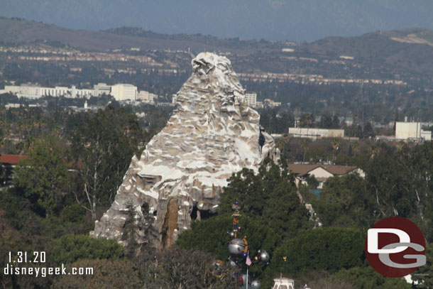 Matterhorn rising above Disneyland.