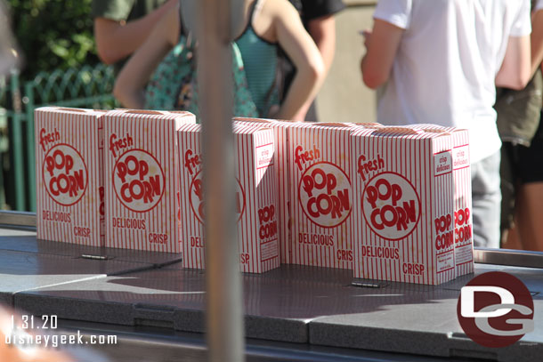 Disney California Adventure popcorn boxes are generic unlike the new Disneyland ones.