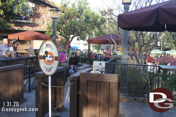 The Blue Sky Cellar queue has become the waiting area for the terrace.