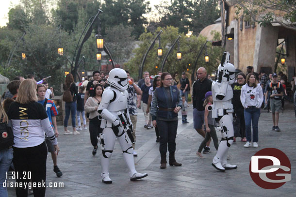 Storm Troopers were on patrol in the area.