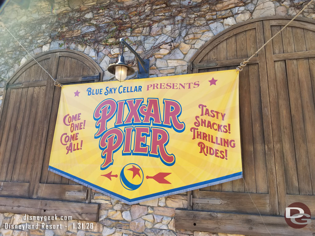 The Blue Sky Cellar is still featuring Pixar Pier..  why no Avengers Campus?