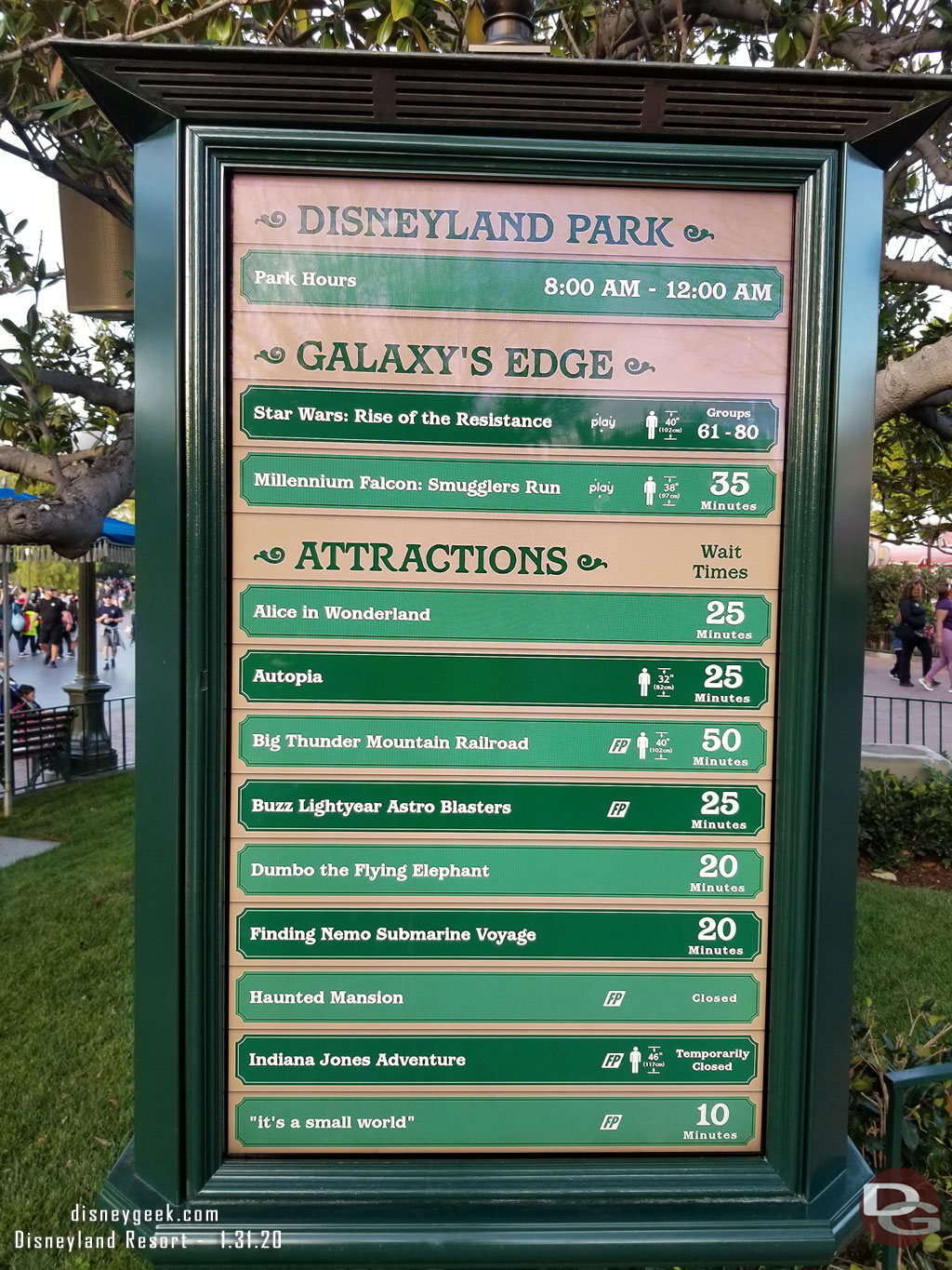 Disneyland wait times at 4:46pm