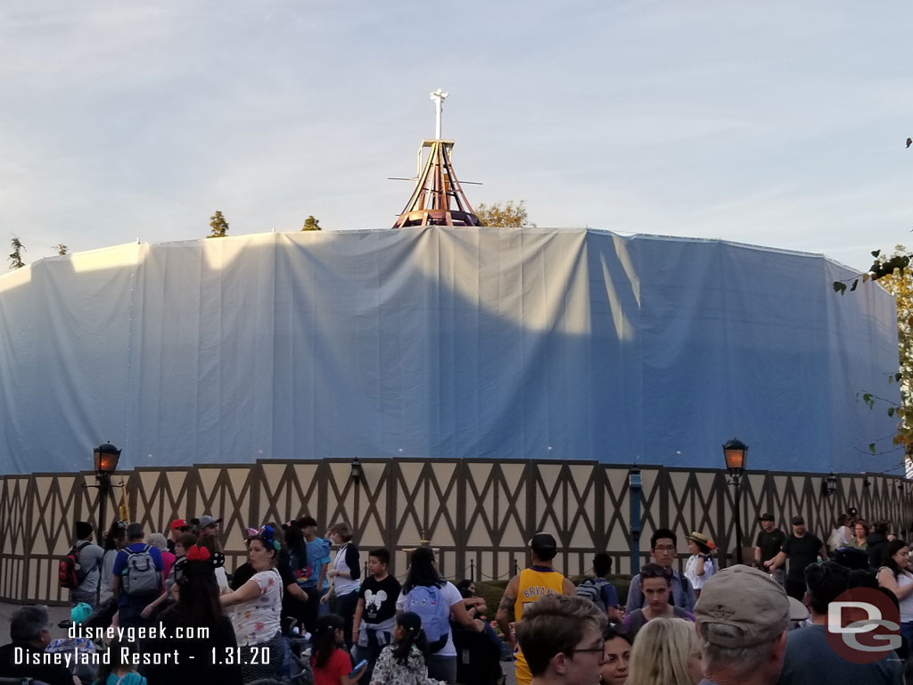 King Arthur Carousel is closed for renovation too.  The canopy/roof has been removed as usual during renovations.