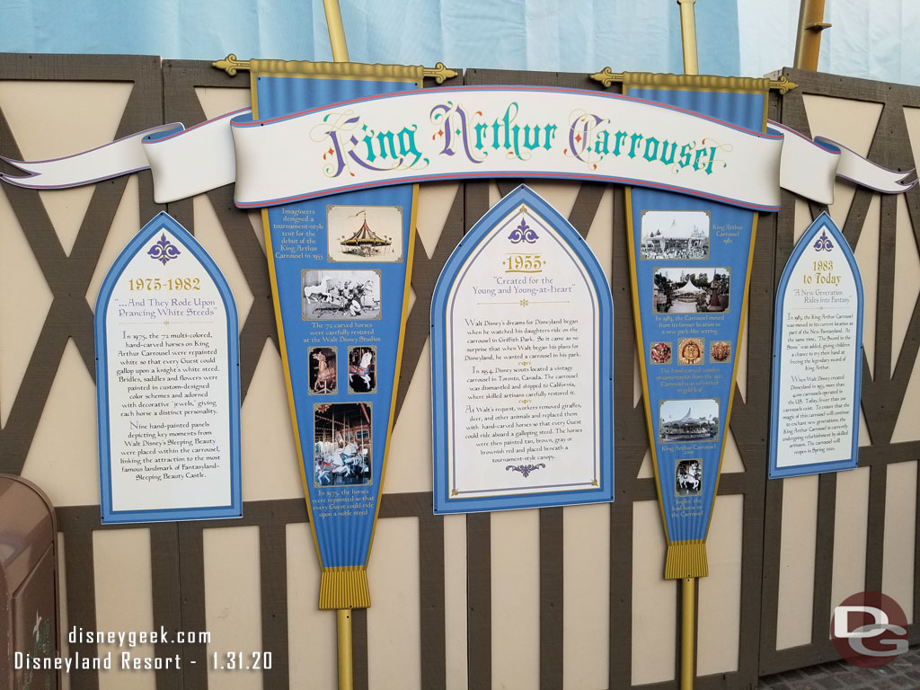 The walls feature some history of the Carousel.