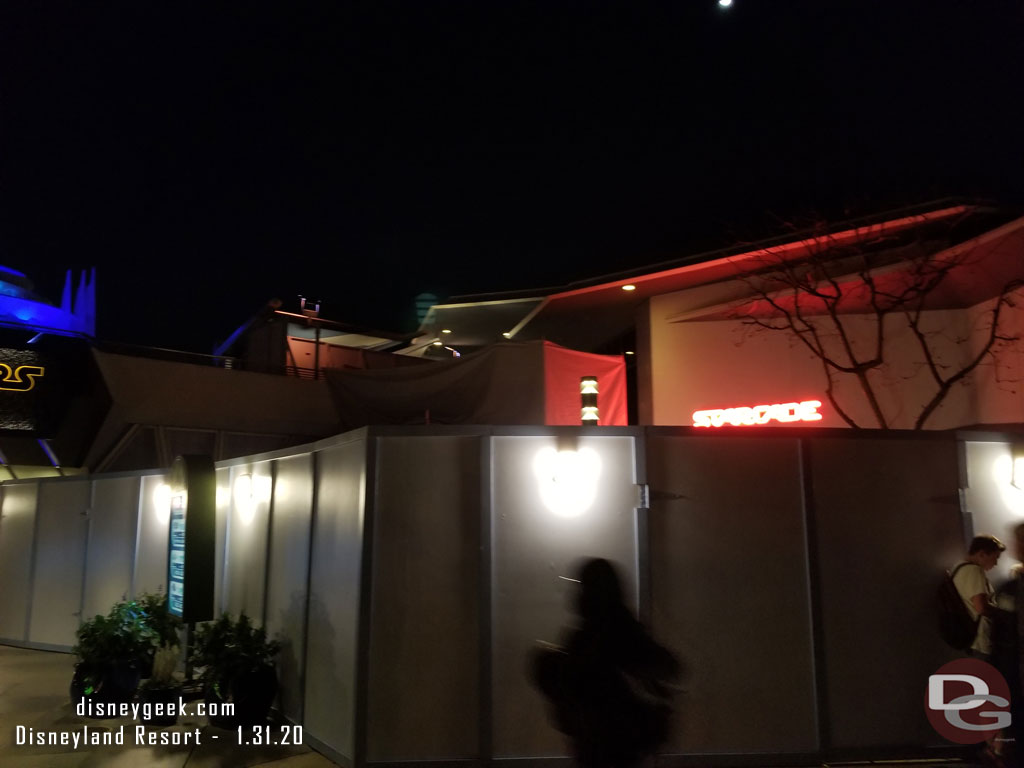 No real visible progress from ground level on the stairway project in Tomorrowland.