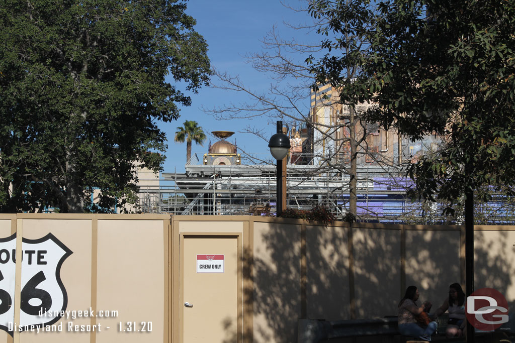 Looking down Cross Street toward the Avengers Campus project.