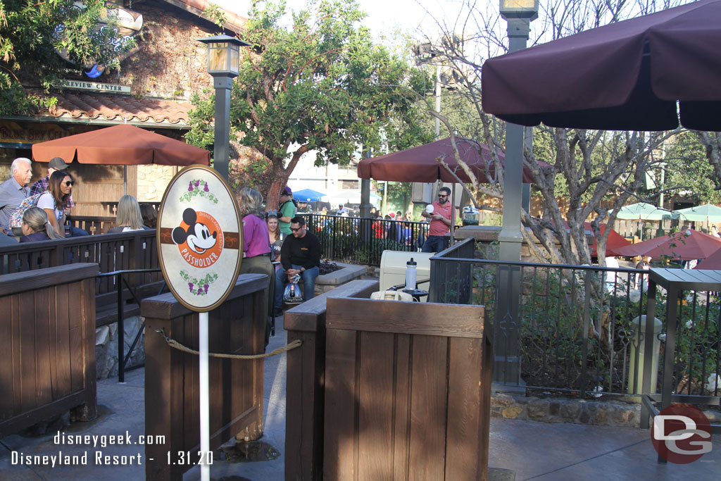 The Blue Sky Cellar queue has become the waiting area for the terrace.