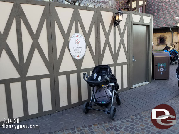 Hmm..  just like last visit someone decided to park their stroller directly under the no stroller parking sign...