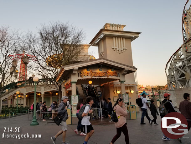 Silly Symphony Swings were using the extended queue on ground level this evening.