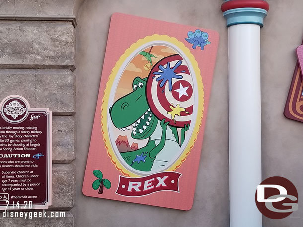 Last year for the release of Toy Story 4 some new signs were added near Toy Story Midway Mania.  For some reason I do not think I ever took a picture of them.