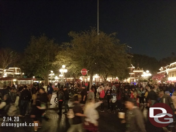 Town Square had long lines still for the Valentine's day photo op.