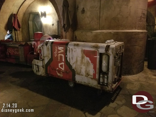 Ventured back to Batuu and came across the elusive Diet Coke Droid Cart.  I kept missing this cart so this is my first time seeing it in person.