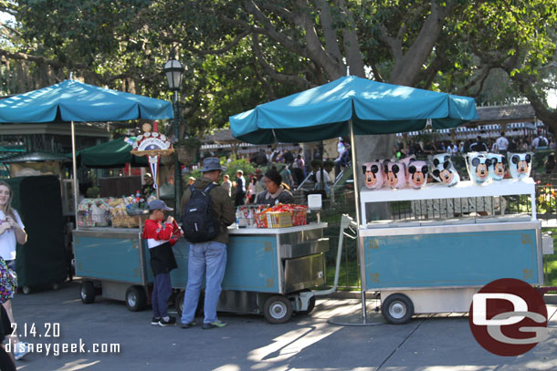 A trio of carts near the popcorn stand again.