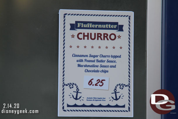 A description of the Fluffernutter churro.