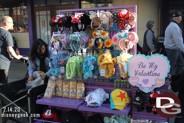 Valentine's Day Photo Prop on the merchandise cart along Hollywood Blvd.