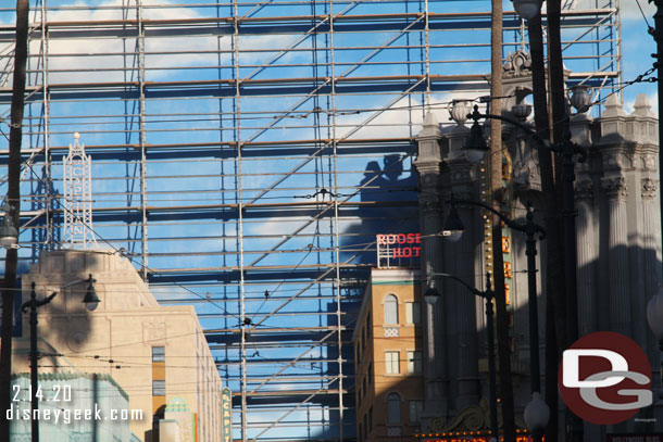 A closer look at the scaffolding.