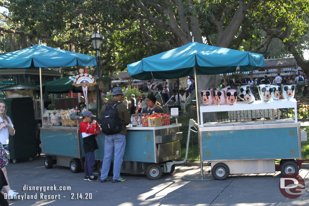 A trio of carts near the popcorn stand again.