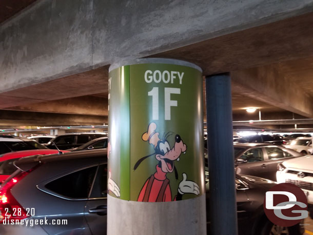 I drew a parking spot near the far corner of the Mickey and Friends Parking Structure today.