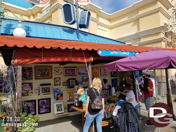 A kiosk called Artist Corner features art work as well as guest artists.