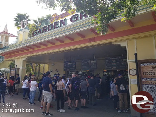 The Garden Grill is open for the festival and had a healthy line.