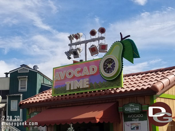 Avocado Time Marketplace sign (the clock does tell the current time)