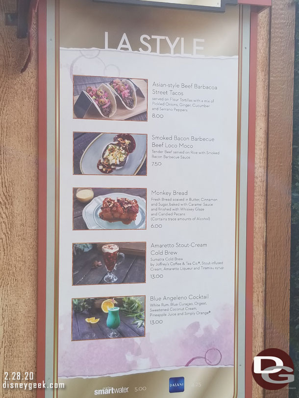 LA Style Marketplace menu