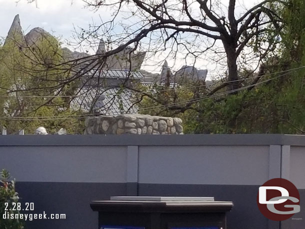 A stone facade has been added to the entrance column along the parade route.