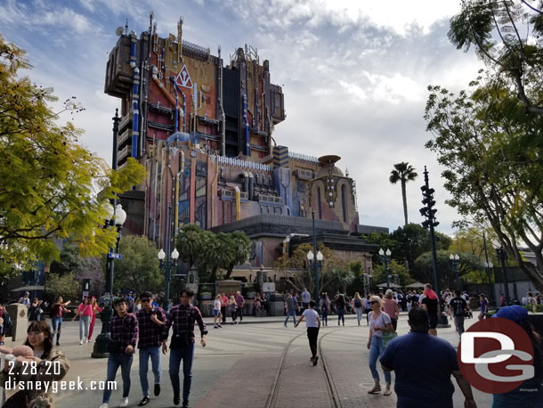 The walls are down from Sunset Blvd near the Collector's Fortress. The pavement project has wrapped up.