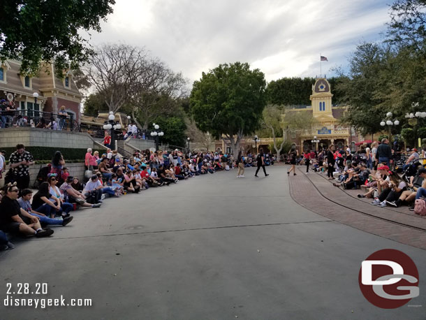 About an hour before parade time and curb seating is long gone and they are several guests deep throughout most of the parade route.