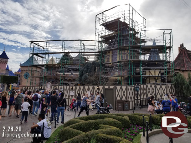 The scrims were down from Snow White's Scary Adventures so you can get a look at the current state of the renovation and color transformation.