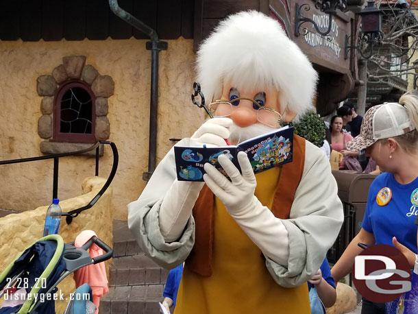 Geppetto was out signing autographs.