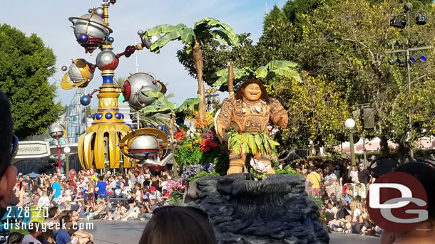 Maui and Pua on a float.