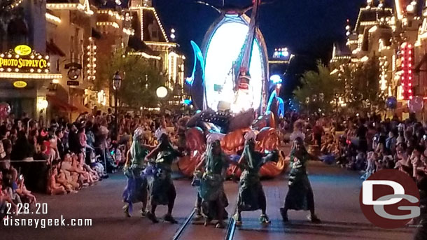 Moana making her way up Main Street USA