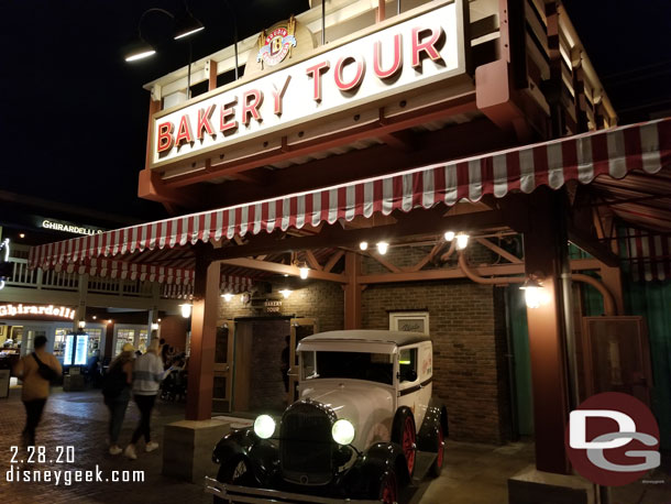 The Bakery Tour returned last week from a renovation project. They worked on the kitchen, not the attraction portion it appears.