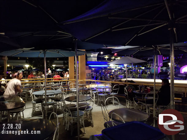 Tomorrowland Terrace was quiet this evening with nothing scheduled.