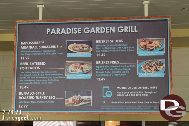 Garden Grill Menu