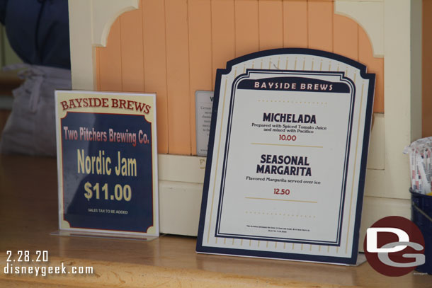 Bayside Brews special offerings.