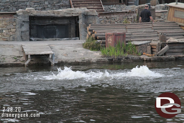 Air being released as they prepare to raise the Fantasmic equipment up to show level.