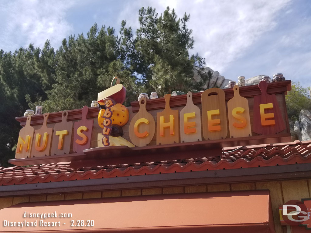 Nuts About Chees Marketplace sign.  The signs this year are a little more elaborate. Some move and they all light up.