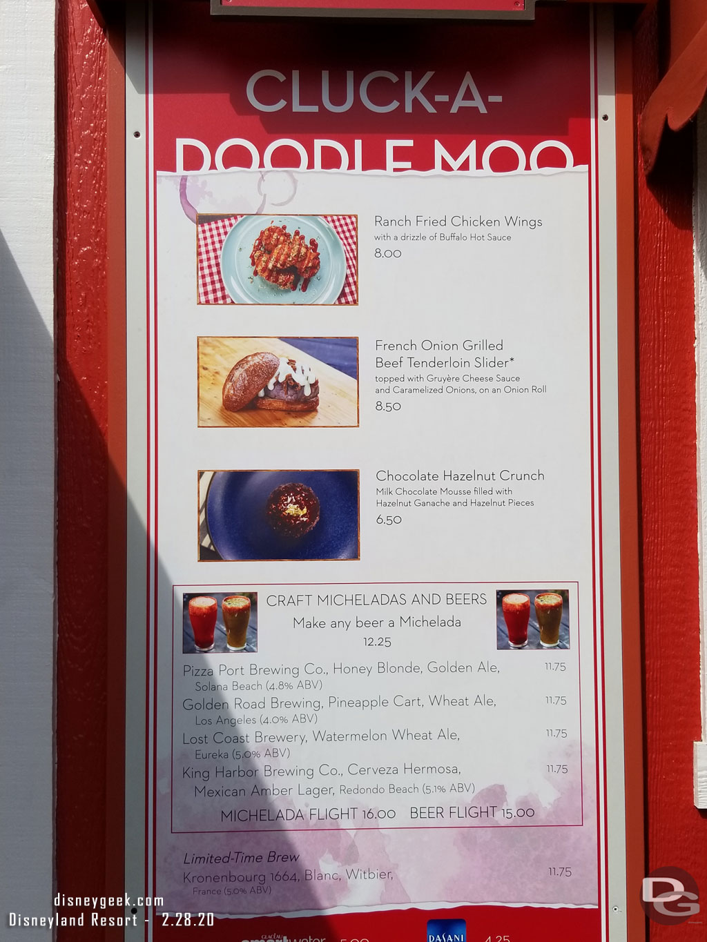 Cluck-A-Doodle Moo Marketplace Menu